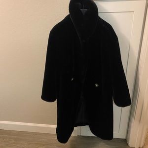 Mango Faux Fur Black Cozy Jacket